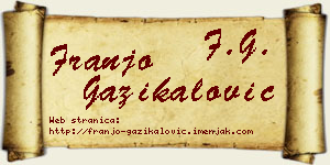 Franjo Gazikalović vizit kartica